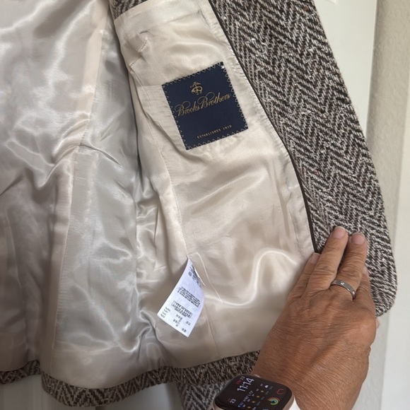 Women’s Brooks Brothers Brown Tweed Blazer with Notched Lapels size 12 - Picture 6 of 9